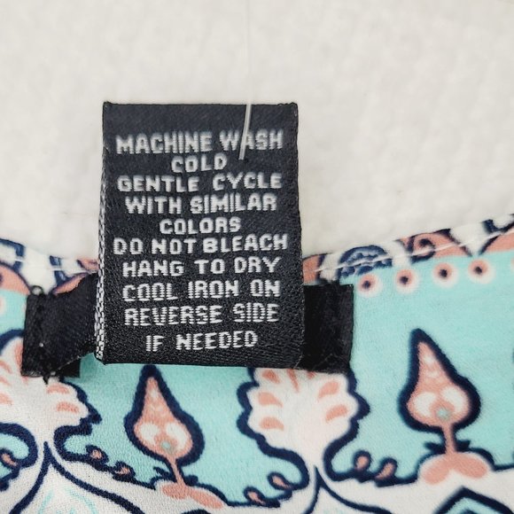 NWT Rue 21 Top Small Novelty Print Multicolor Elephant Gold Zip Boho Teacher - Picture 9 of 9